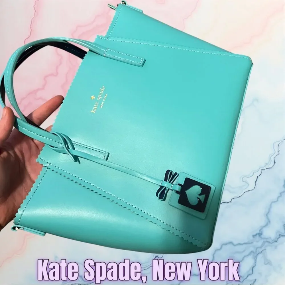 Preowned Kate Spade New York Ivy Drive Loryn Small Tote – Turquoise Blue